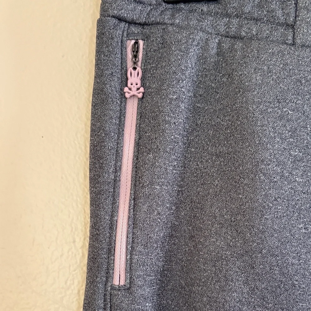 PsychoBunny Grey Jogger Pants with Pink Accents - Picture 3 of 5